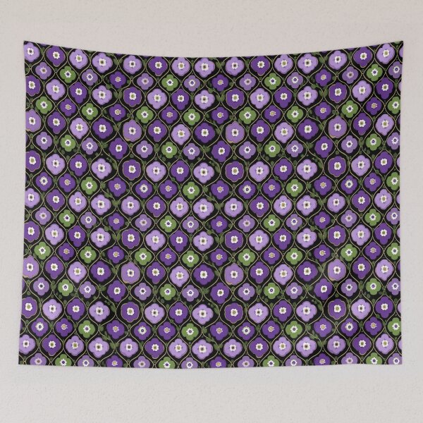 Item preview, Dark Purple Geometric Floral Grid Pattern designed and sold by Piotrek0001.