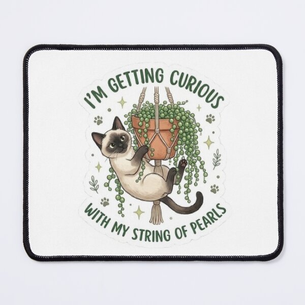 Item preview, Siamese Cat String of Pearls - Rare Plant Lover Sticker designed and sold by Barkashow.