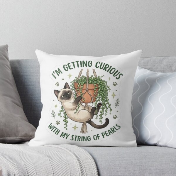 Item preview, Siamese Cat String of Pearls - Rare Plant Lover Sticker designed and sold by Barkashow.