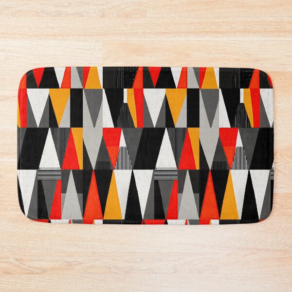 Item preview, Modern Abstract Geometric Triangle Pattern Red Black designed and sold by Piotrek0001.
