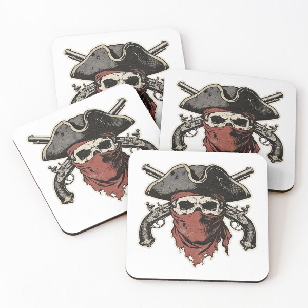 Item preview, Vintage Pirate Skull with Crossed Pistols & Red Bandana designed and sold by EXILE Art Co.