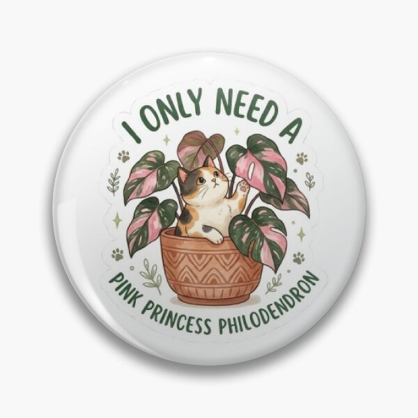 Item preview, Cat and Pink Princess Philodendron - Rare Plant Collector Sticker designed and sold by Barkashow.