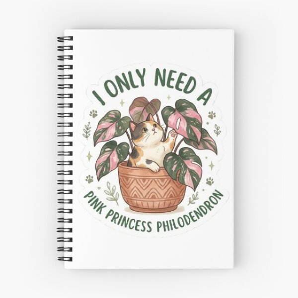 Item preview, Cat and Pink Princess Philodendron - Rare Plant Collector Sticker designed and sold by Barkashow.