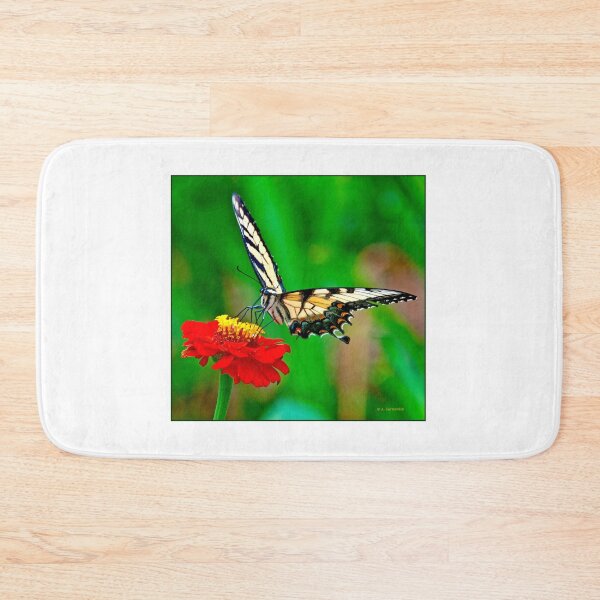 Item preview, Tiger Swallowtail Butterfly on Zinnia Flower designed and sold by AMacGPhilly.