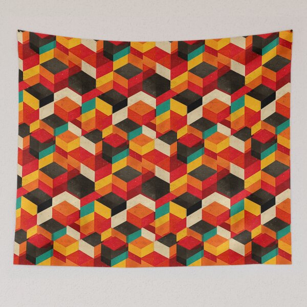 Item preview, Retro 3D Isometric Cube Geometric Pattern designed and sold by Piotrek0001.