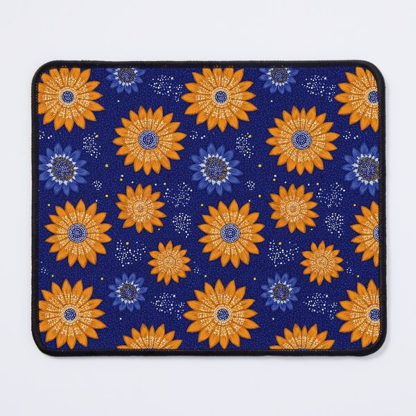 Item preview, Yellow Sunflowers on Dark Blue Night Pattern designed and sold by Piotrek0001.
