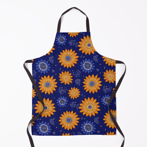 Item preview, Yellow Sunflowers on Dark Blue Night Pattern designed and sold by Piotrek0001.