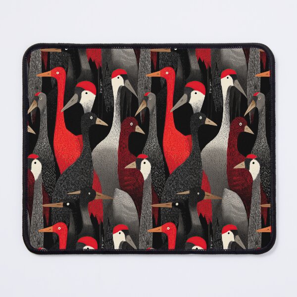 Item preview, Exotic Black Birds with Red Beaks Pattern designed and sold by Piotrek0001.