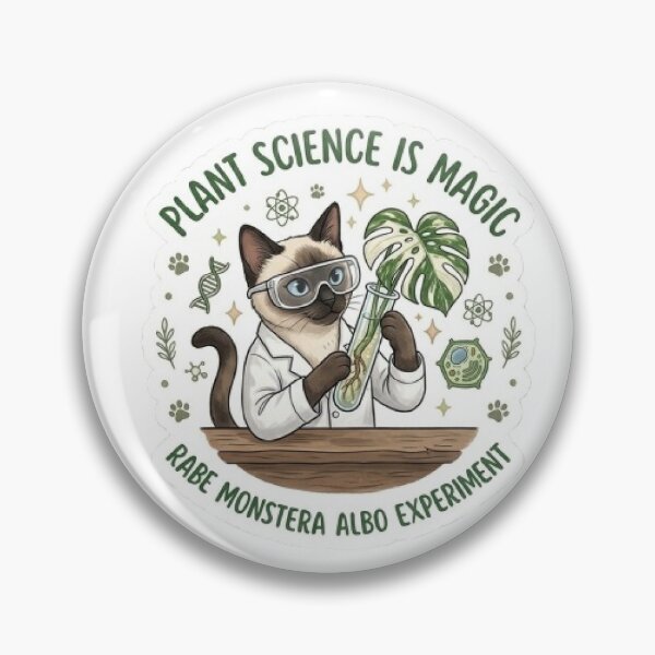 Item preview, Scientist Cat Plant Science is Magic - Rare Monstera Albo Collector Sticker designed and sold by Barkashow.