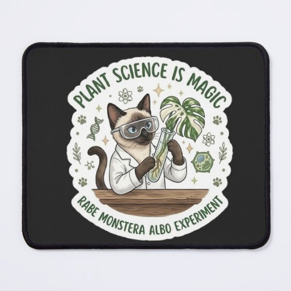 Item preview, Scientist Cat Plant Science is Magic - Rare Monstera Albo Collector Sticker designed and sold by Barkashow.