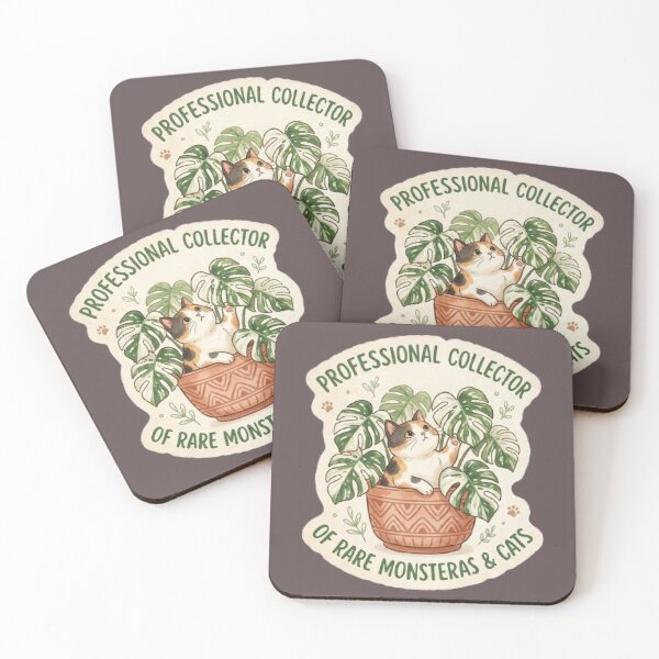 Item preview, Monstera Albo & Cat Collector - Funny Botanical Plant Mom Sticker designed and sold by Barkashow.