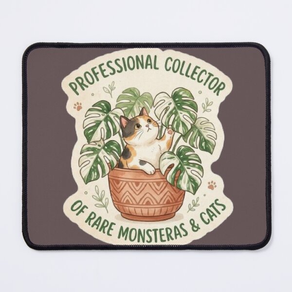 Item preview, Monstera Albo & Cat Collector - Funny Botanical Plant Mom Sticker designed and sold by Barkashow.