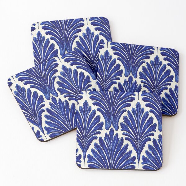Item preview, Large Blue Abstract Tropical Leaf Motif Pattern designed and sold by Piotrek0001.