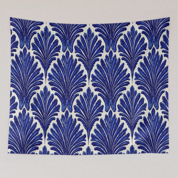 Item preview, Large Blue Abstract Tropical Leaf Motif Pattern designed and sold by Piotrek0001.