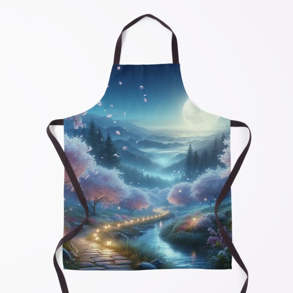 Item preview, Enchanted Moonlit Forest Path Beside a Tranquil River designed and sold by designlee.