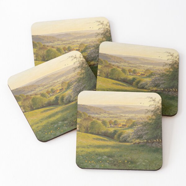 Item preview, Cotswolds Spring Landscape Painting – British Countryside Aesthetic designed and sold by QuietCanvasArtworks.