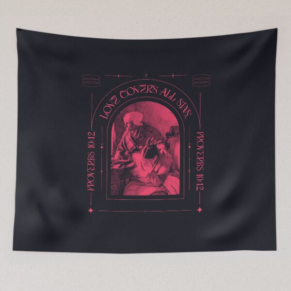 Item preview, Love Covers All Sins Proverbs 10:12 – Nun and Child Compassion Art designed and sold by WellspringXflow.