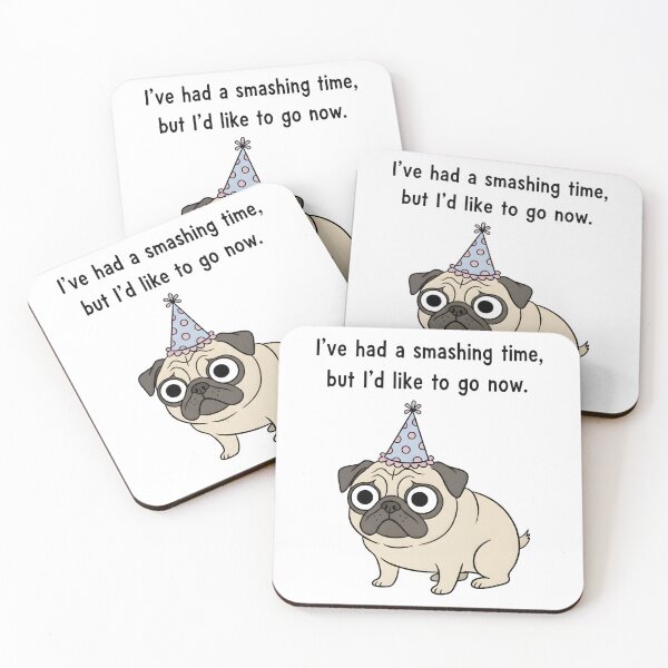 Item preview, Funny Pug Birthday Party "I've Had A Smashing Time" Design. designed and sold by The-T-In-Retro.