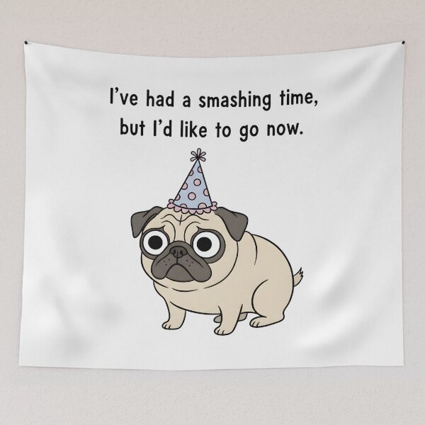 Item preview, Funny Pug Birthday Party "I've Had A Smashing Time" Design. designed and sold by The-T-In-Retro.