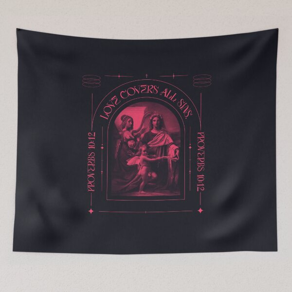 Item preview, Love Covers All Sins Proverbs 10:12 – Harpist and Cherub Angelic Art designed and sold by WellspringXflow.