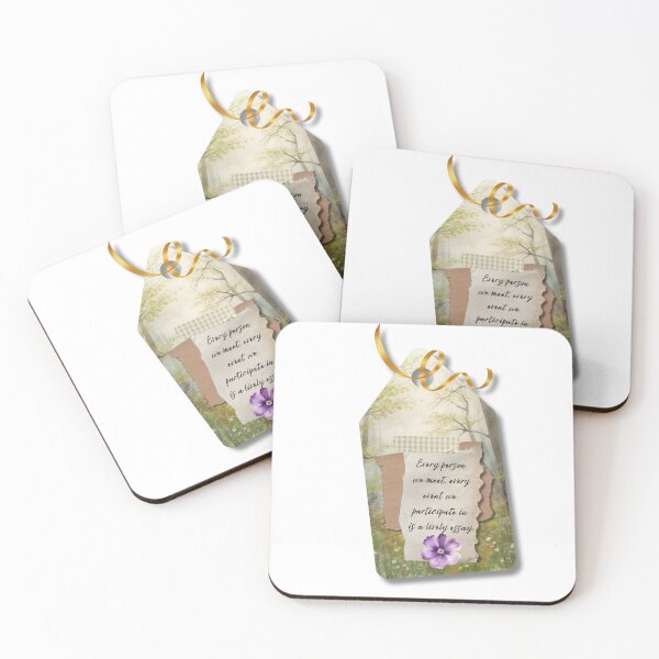 Item preview, Positive Thoughts Gift Tag — Every Person We Meet Quote — Watercolor Nature Journal Tag with Purple Flower and Gold Ribbon designed and sold by Darcy'sArtfortheHeart.