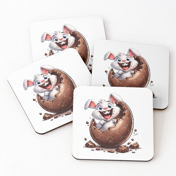 Item preview, Cute Bunny in Cracked Chocolate Egg – Funny Easter Cartoon Design designed and sold by ustylelab.