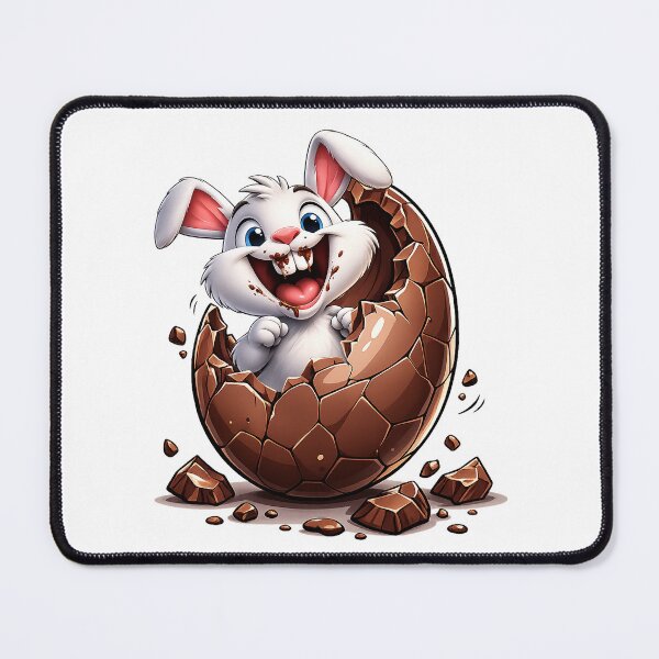 Item preview, Cute Bunny in Cracked Chocolate Egg – Funny Easter Cartoon Design designed and sold by ustylelab.