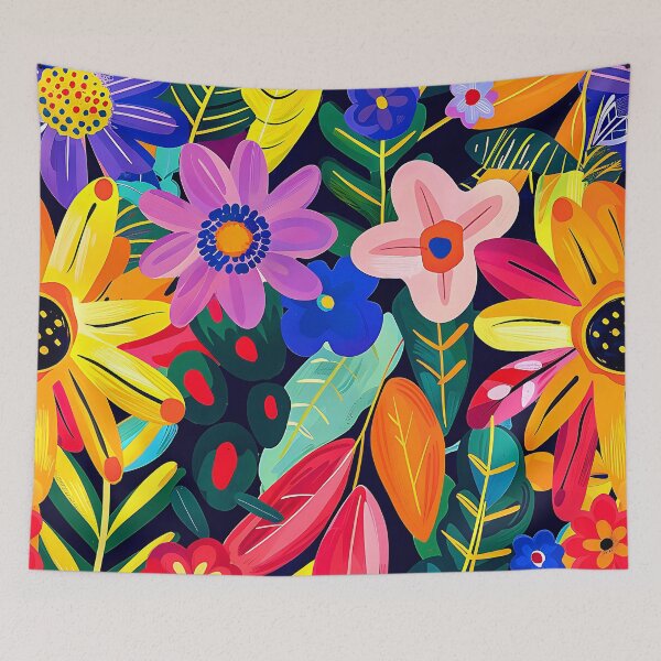 Item preview, Funky Retro 1960's Hippie Colorful Flowers Design Art  designed and sold by DEC02.