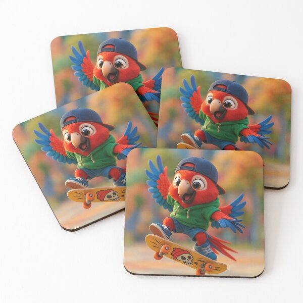 Item preview, Skater Scarlet Macaw  designed and sold by Sillytoe.