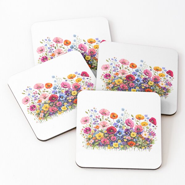 Item preview, Wildflower Meadow with natural watercolor blooms designed and sold by HandicraftArt.