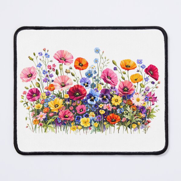 Item preview, Wildflower Meadow with natural watercolor blooms designed and sold by HandicraftArt.