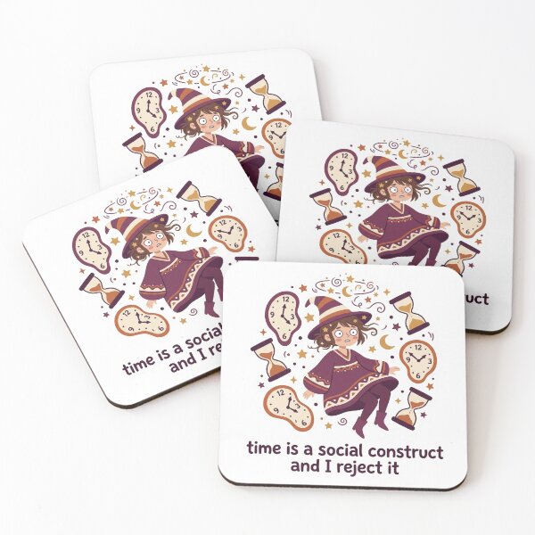 Item preview, Time Is A Social Construct ADHD Sticker Funny Time Blindness Witch Neurodivergent Gift designed and sold by joaopaulosico.
