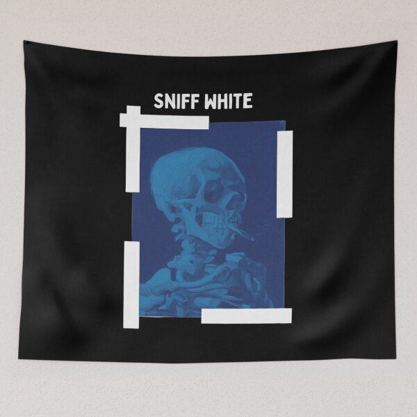 Item preview, Sniff White Vincent Van Gogh Smoking Skeleton designed and sold by thecooltable.