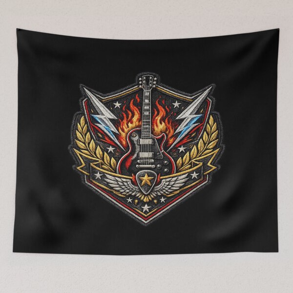 Item preview, Guitar Slayer Merit Patch – Legendary Rock Badge designed and sold by ThoughtsInTheOpen.