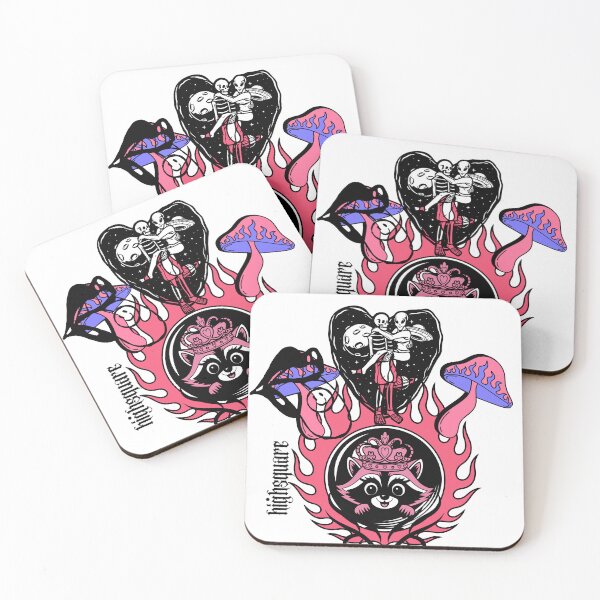 Item preview, Cute Mushroom UFO Aesthetic – Pink Black Kawaii Space Art designed and sold by HIGHSQUARE.