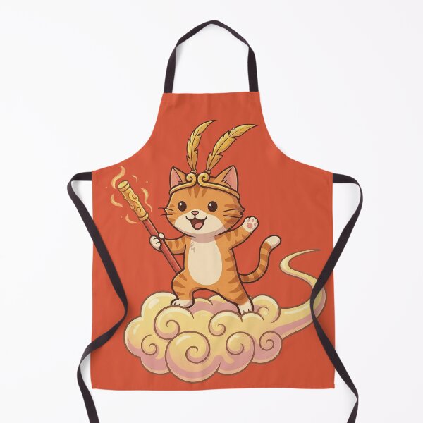Item preview, Kawaii Monkey King Kitten on Flying Nimbus designed and sold by MythoWorldddd.