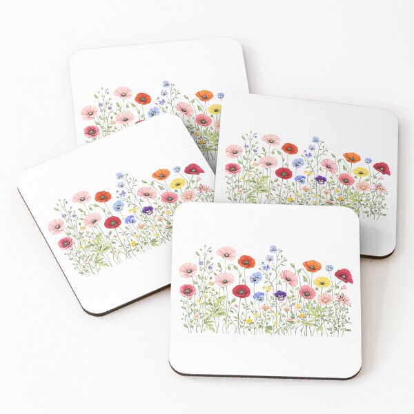 Item preview, Wildflower Meadow with natural watercolor blooms designed and sold by HandicraftArt.