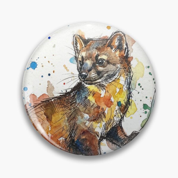 Item preview, Abstract Colorful Pine Marten Watercolor Art designed and sold by Printpix.
