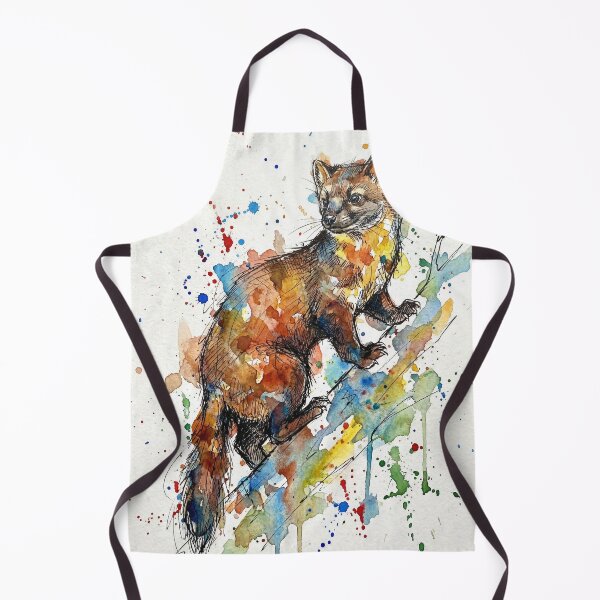 Item preview, Abstract Colorful Pine Marten Watercolor Art designed and sold by Printpix.