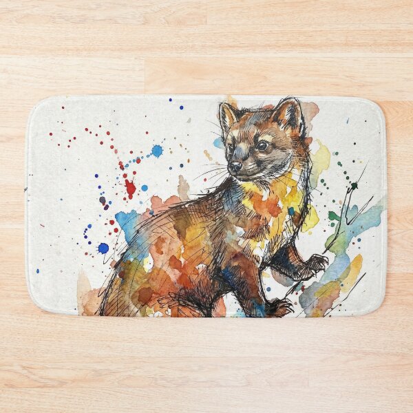 Item preview, Abstract Colorful Pine Marten Watercolor Art designed and sold by Printpix.