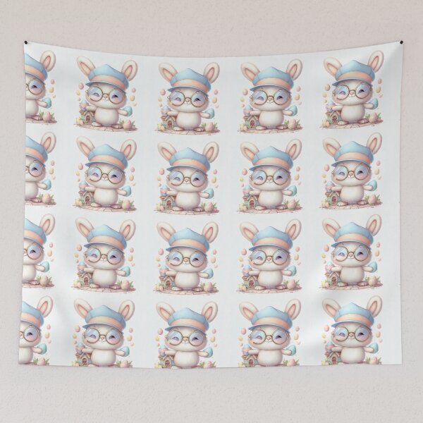 Item preview, Kawaii Easter Bunny Postman – Cute Spring Mail Delivery Illustration designed and sold by SmartyWonders.