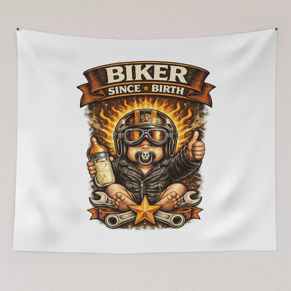 Item preview, Biker Since Birth – Funny Baby Biker Design | Retro Motorcycle Gift | Vintage Biker T-Shirt, Clothes  designed and sold by MartinioArtStudio.