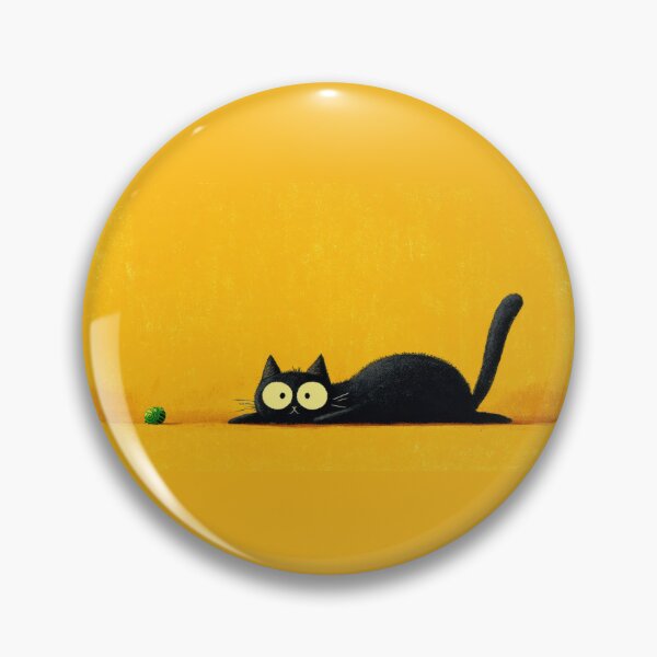 Item preview, Black cat plays with green ball designed and sold by anytka.