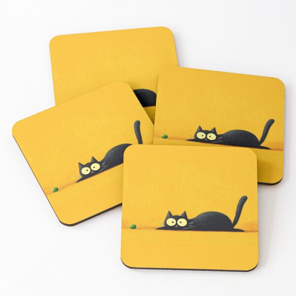 Item preview, Black cat plays with green ball designed and sold by anytka.