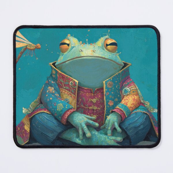 Item preview, Frog sits with dragonfly nearby designed and sold by anytka.