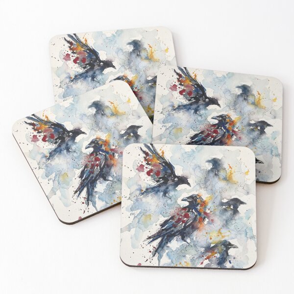 Item preview, Abstract Watercolour Ravens in the Mist designed and sold by Printpix.