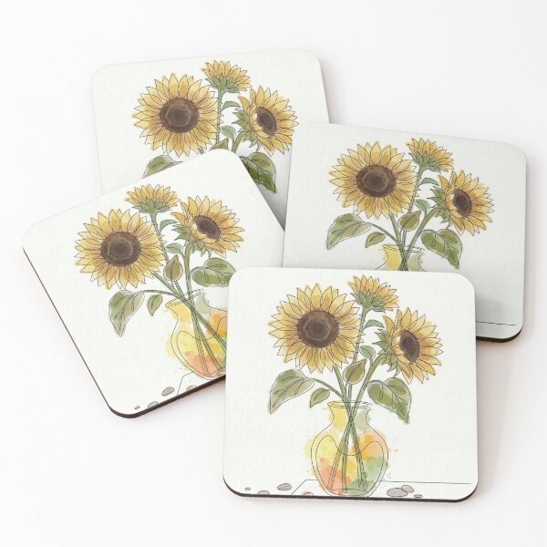 Item preview, Sunflowers, warm minimalism  designed and sold by The Timeless Inkwell.