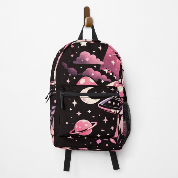 Item preview, Kawaii Cat UFO Poster – Pink Mushroom Pastel Goth Aesthetic designed and sold by HIGHSQUARE.