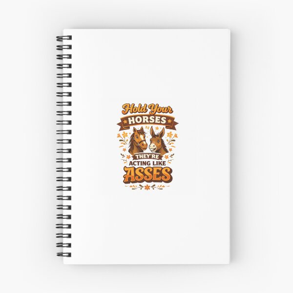 Item preview, Funny Horse and Donkey Gift Hold Your Horses Acting Like Asses designed and sold by JoshContentGuy.