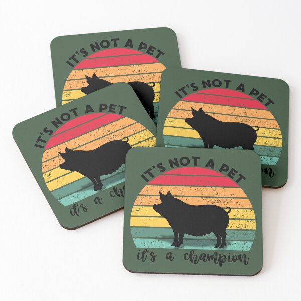 Item preview, Vintage Show Pig Silhouette – Retro Sunset Livestock Pig Lover County Fair Farm Life Design designed and sold by ArcticFoxStudio.